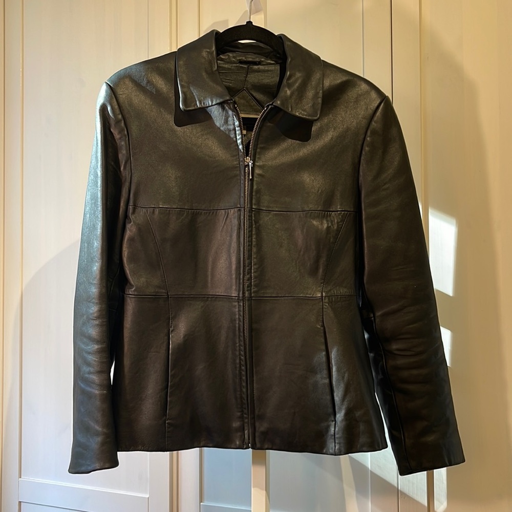 Valerie Stevens Lamb’s Leather Black Jacket Size S